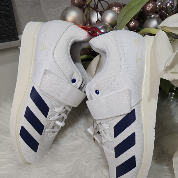 ADIDAS Powerlift 5 Weightlifting Shoes Men Size:8.5 Color:White Blue New